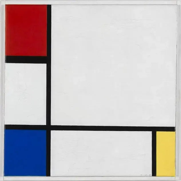 Composition n° IV, avec du rouge, du bleu et du jaune - Piet Mondrian image 1 reproduction réalisée par Alpha Reproduction
