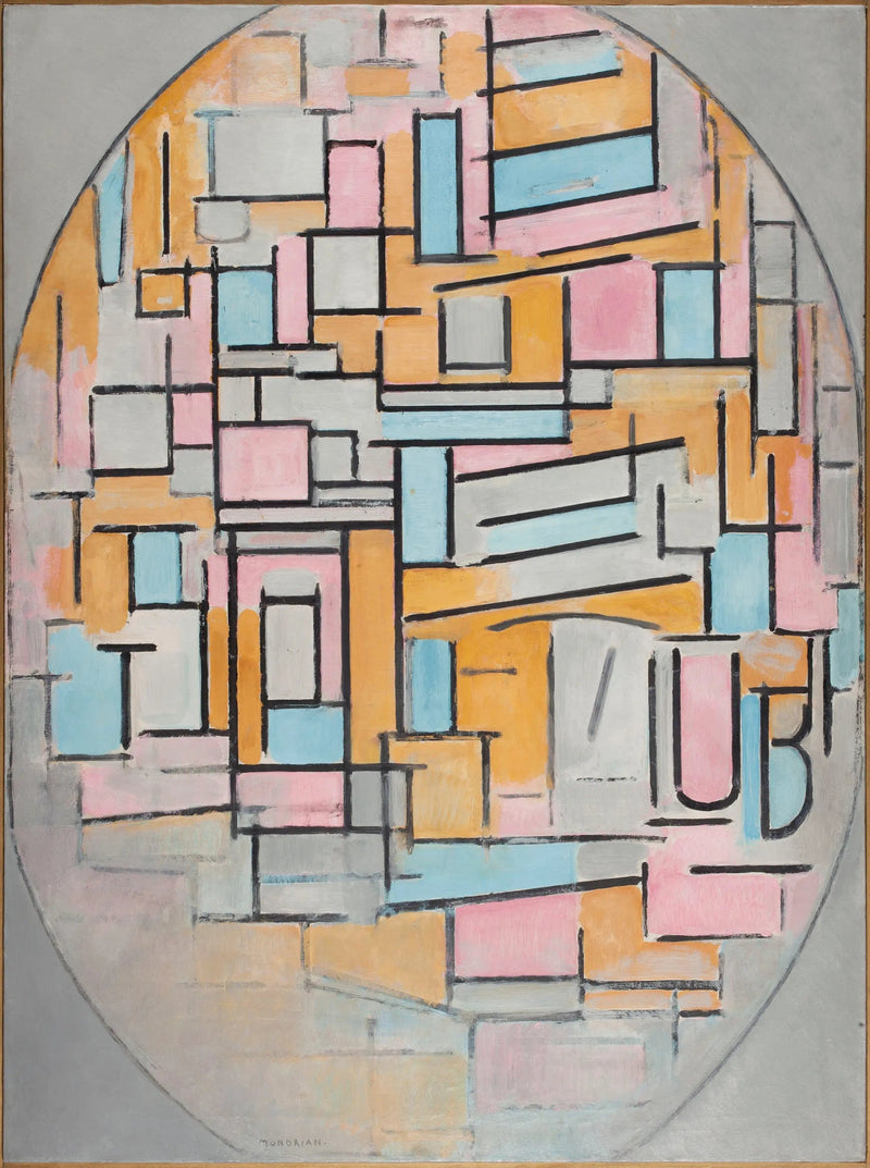 Composition ovale avec panneaux de couleur 2 - Piet Mondrian