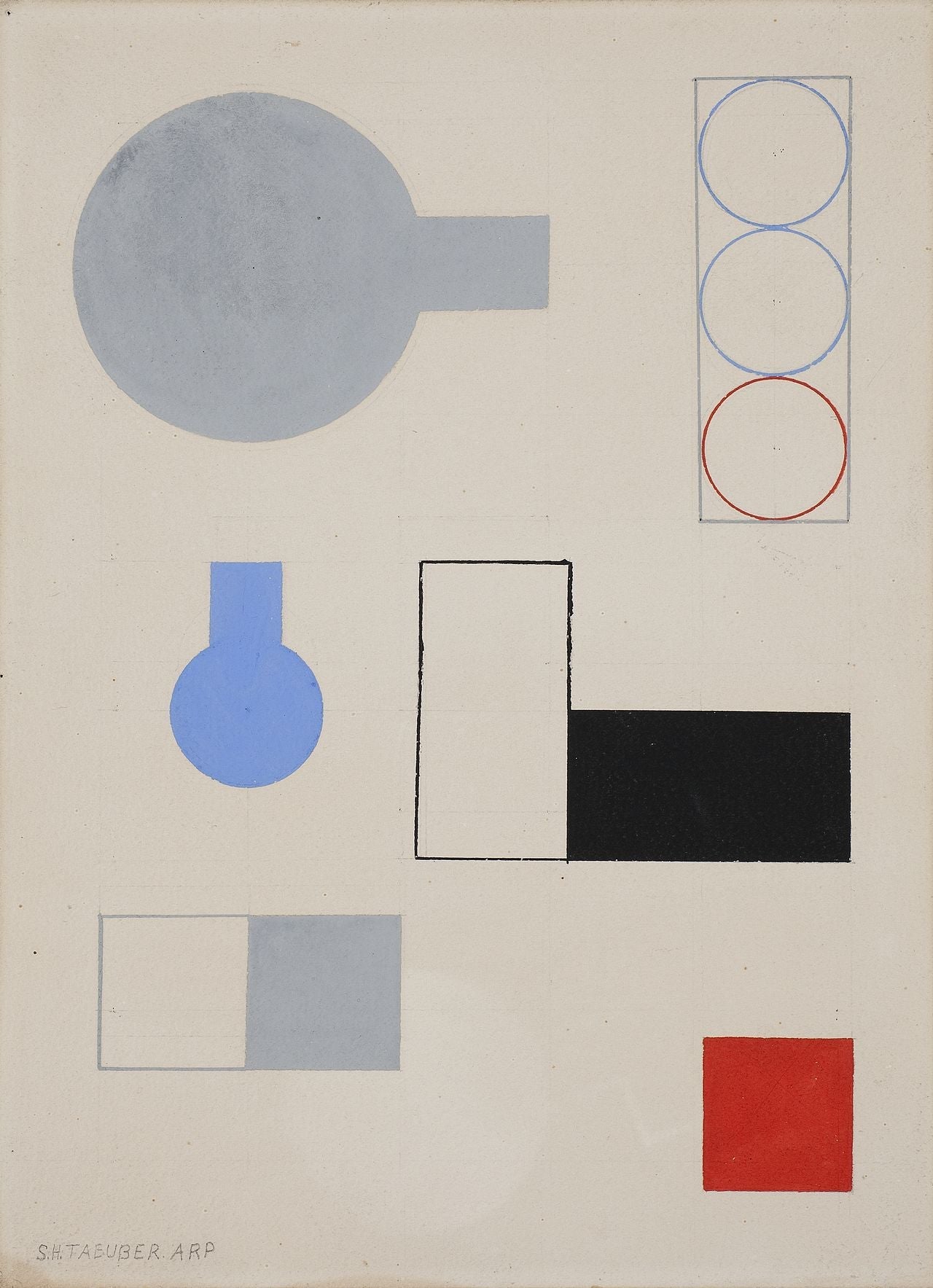 Composition - Sophie Taeuber image 1 copie peinte à la main à l’huile