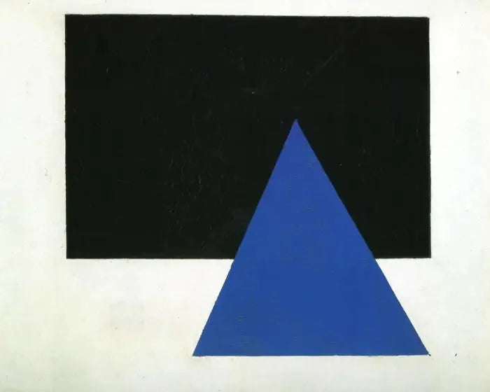 Composition suprématiste avec triangle bleu et rectangle noir - Kazimir Malevich image 1 tableau peint à l’huile sur toile