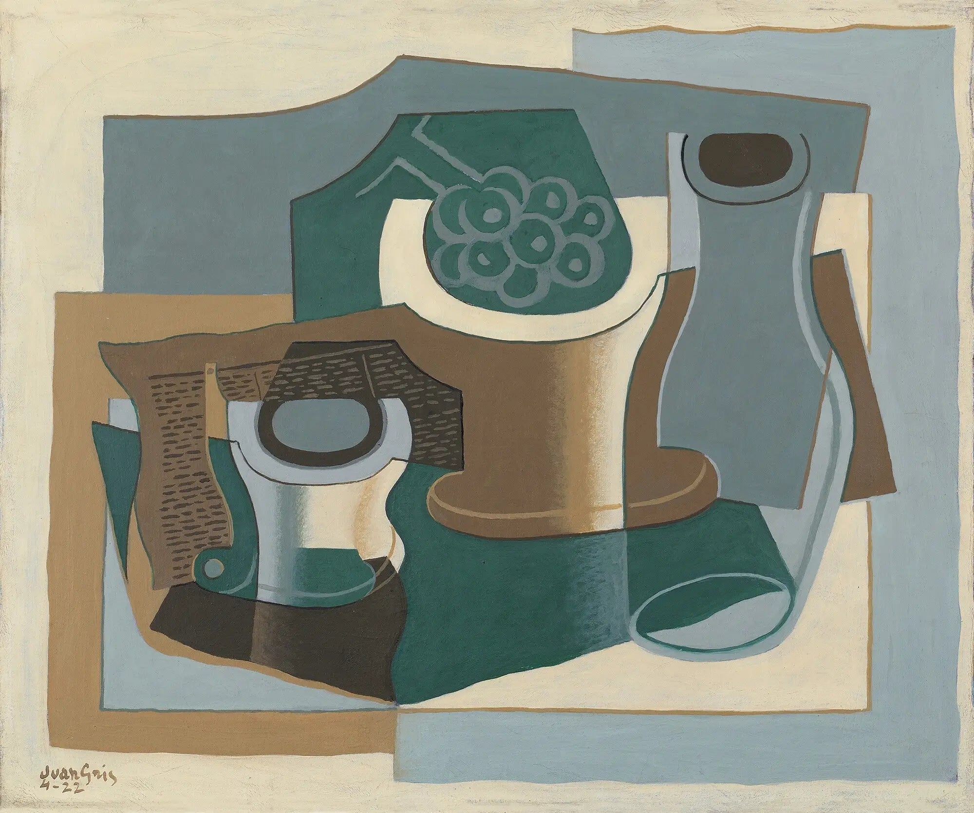 Compotier et carafe - Juan Gris image 1 copie peinte à la main à l’huile