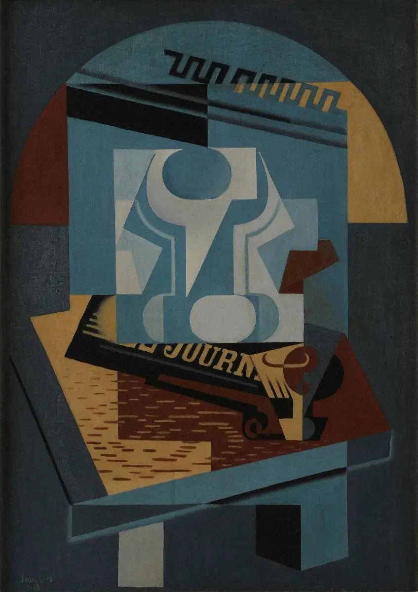 Compotier et journal - Juan Gris image 1 tableau peint à l’huile sur toile