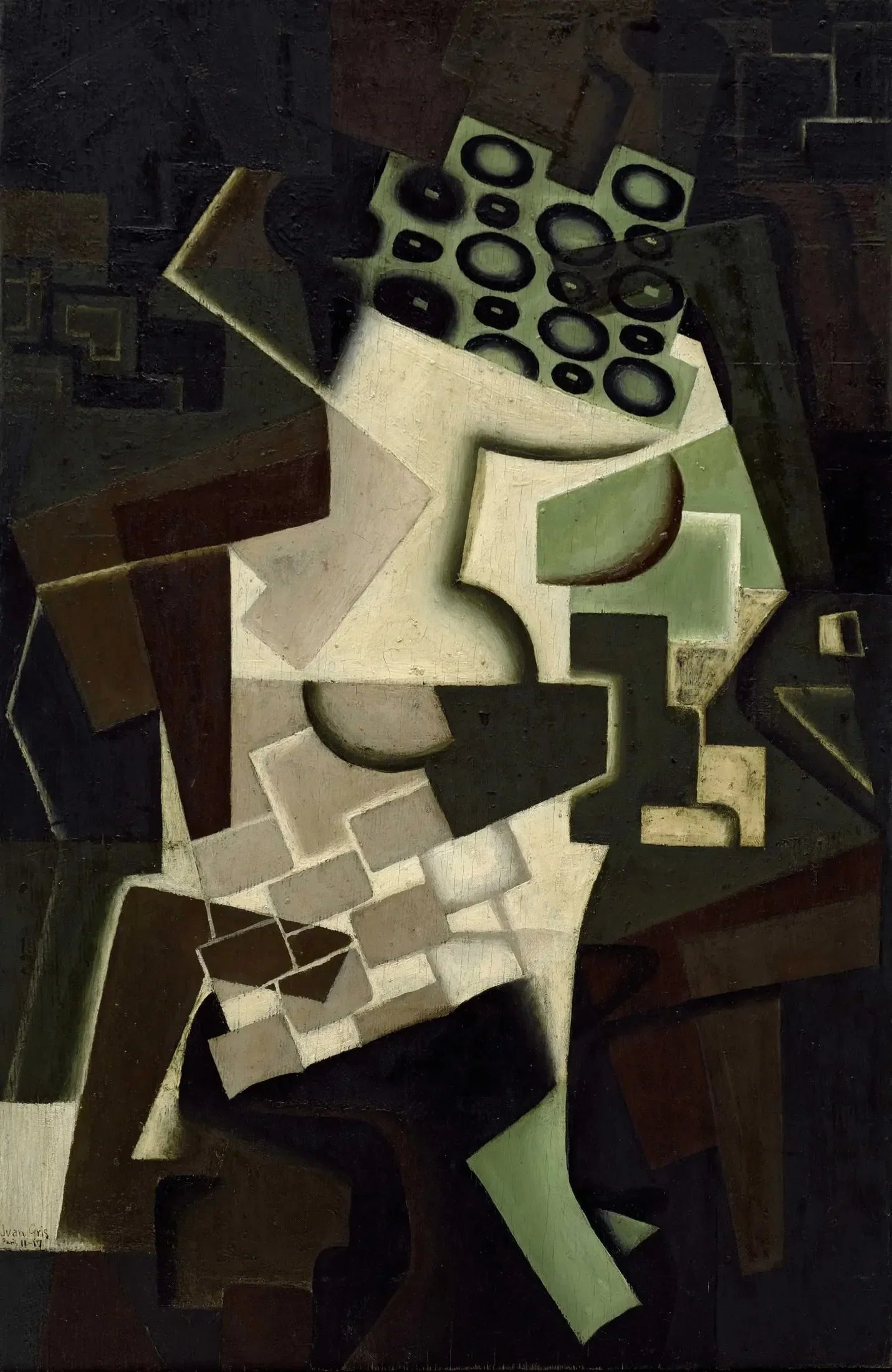 Compotier et nappe à carreaux - Juan Gris image 1 tableau peint à l’huile sur toile