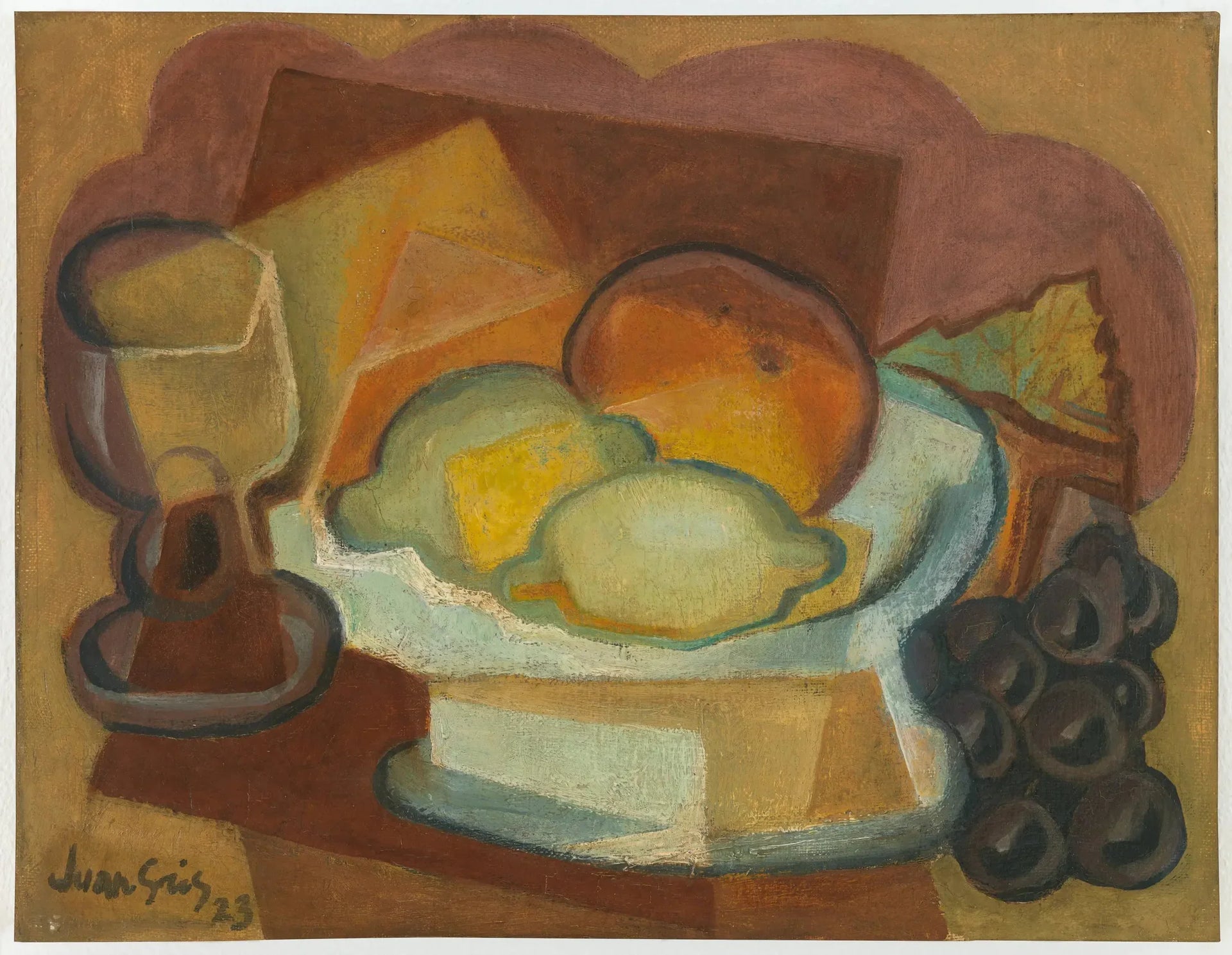 Compotier et verre (Nature morte aux citrons) - Juan Gris image 1 reproduction artisanale de tableau