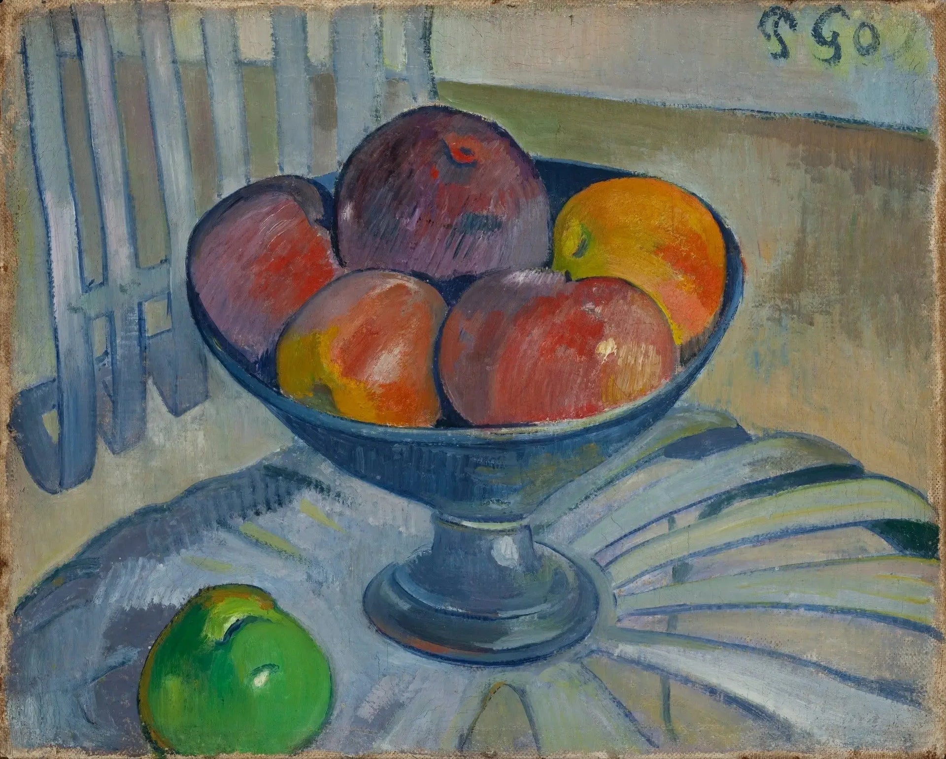 Compotier sur une chaise de jardin - Paul Gauguin image 1 reproduction d’œuvre d’art à l’huile