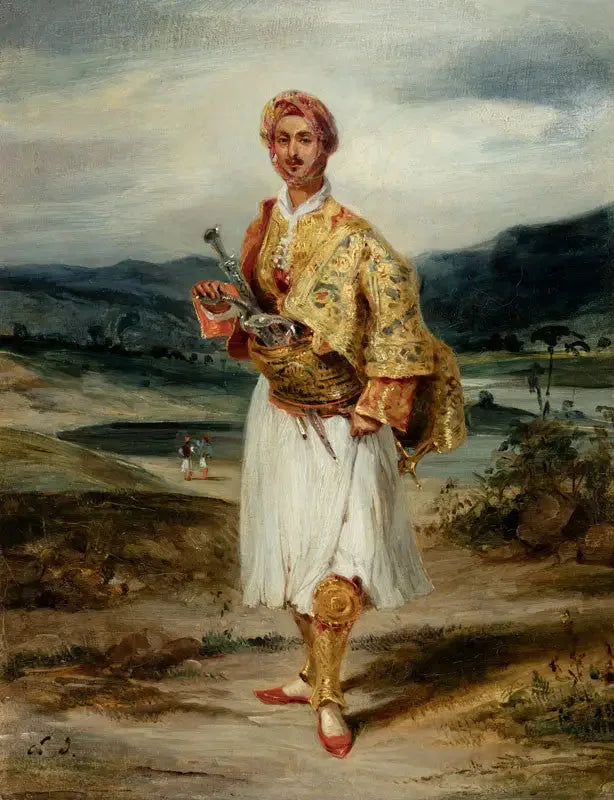 Comte Palatiano en costume de Suliot - Eugène Delacroix image 1 reproduction artisanale de tableau