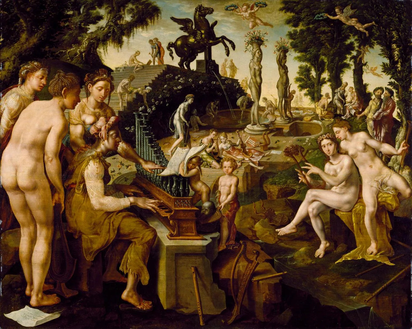 Concert d'Apollon et des Muses sur le mont Hélicon - Maarten van Heemskerck image 1 reproduction réalisée par Alpha Reproduction