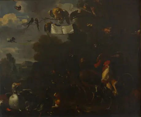 Concert d'oiseaux - Melchior de Hondecoeter image 1 reproduction de peinture à l’huile