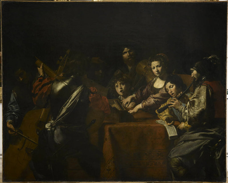 Concert à huit personnages, dit aussi Concert dans un intérieur - Valentin de Boulogne
