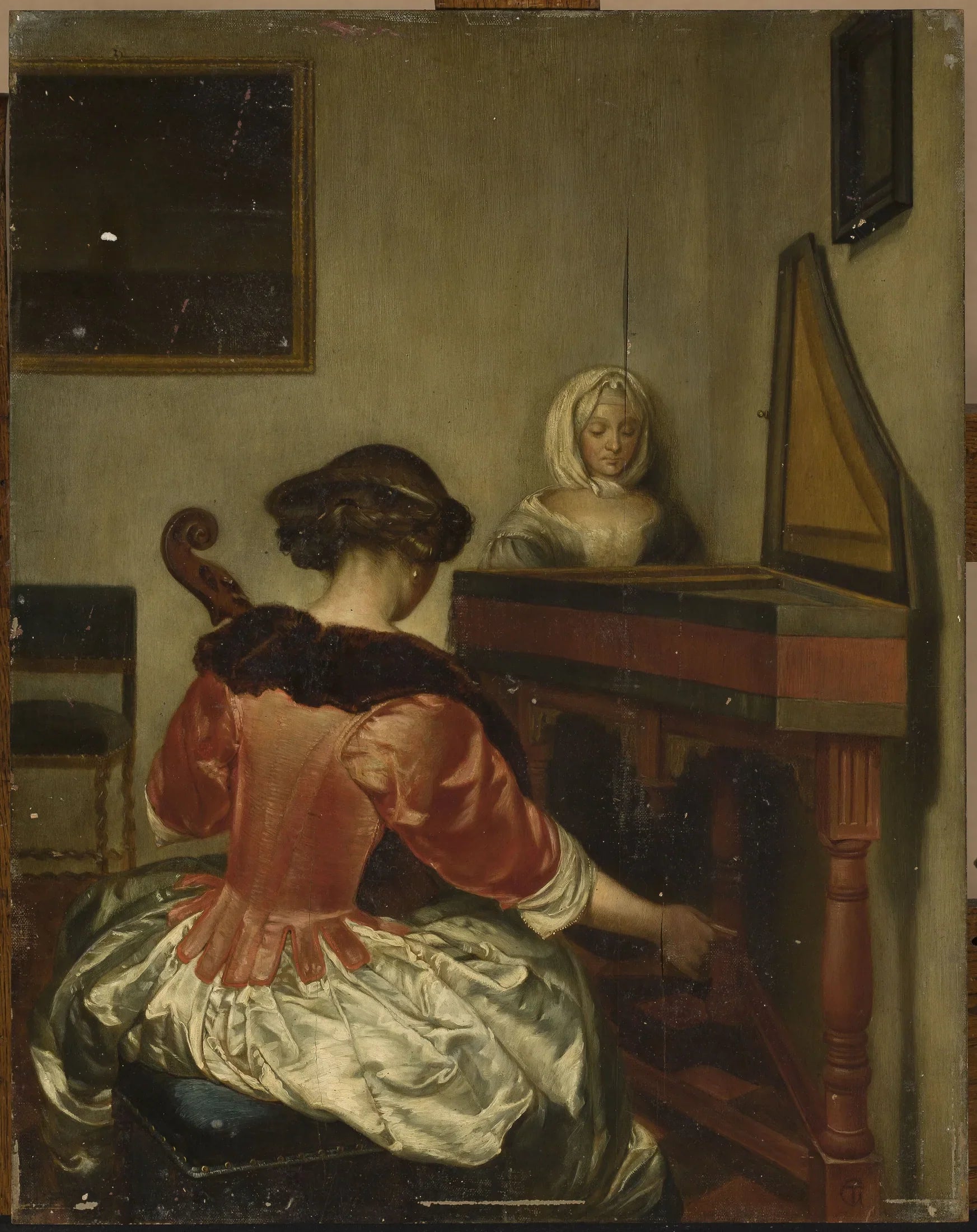 Concerto pour violoncelle et clavecin - Gerard ter Borch image 1 tableau peint à l’huile sur toile