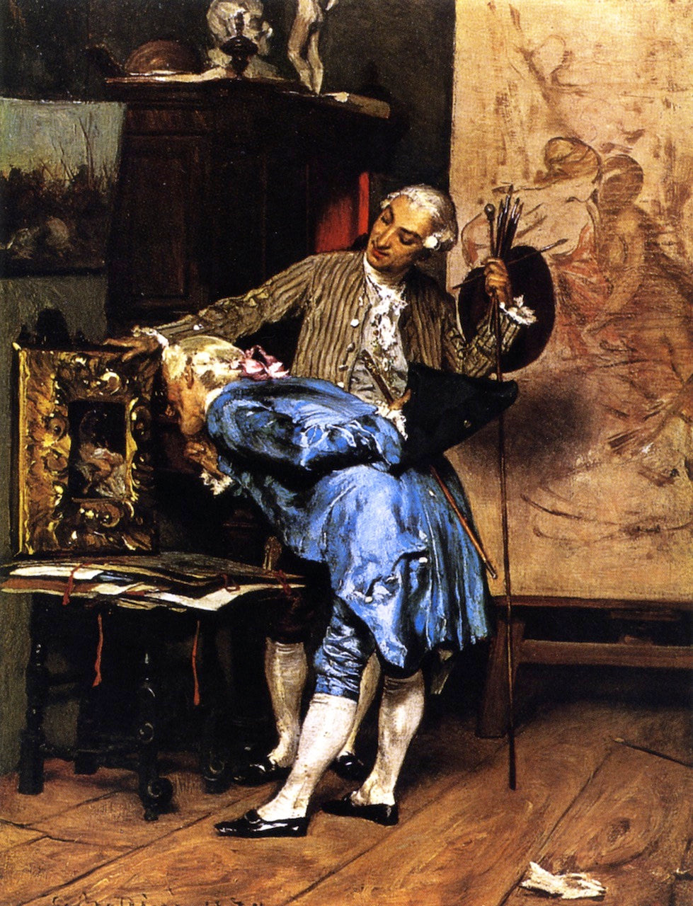 Connaisseur dans l'atelier de l'artiste - Giovanni Boldini image 1 copie de tableau peinte à la main