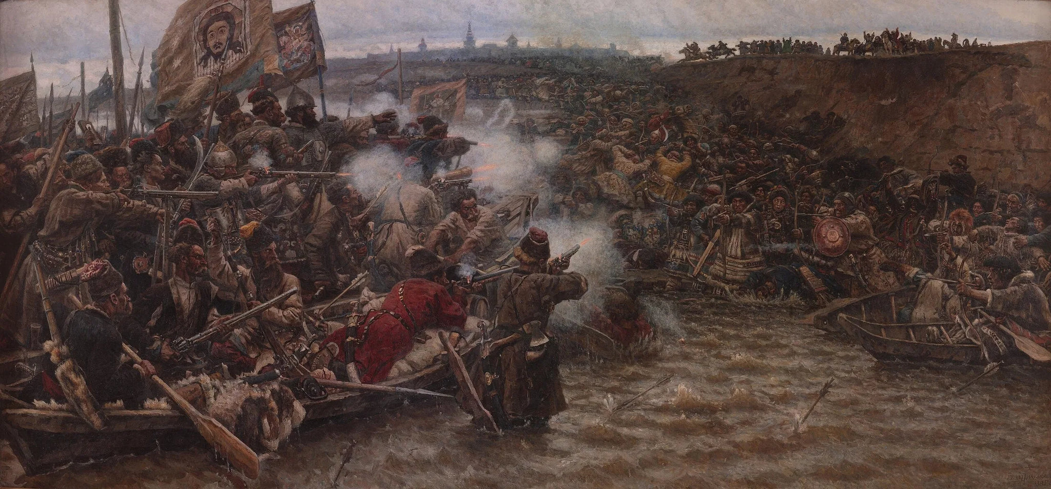 Conquête de la Sibérie par Ermak - Vassili Sourikov image 1 tableau peint à l’huile sur toile