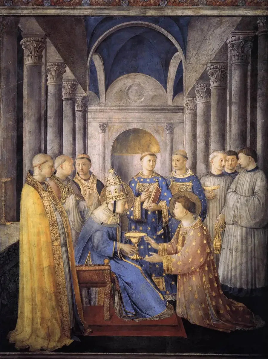 Consécration diaconale de Saint Laurent - Fra Angelico image 1 tableau peint à l’huile sur toile