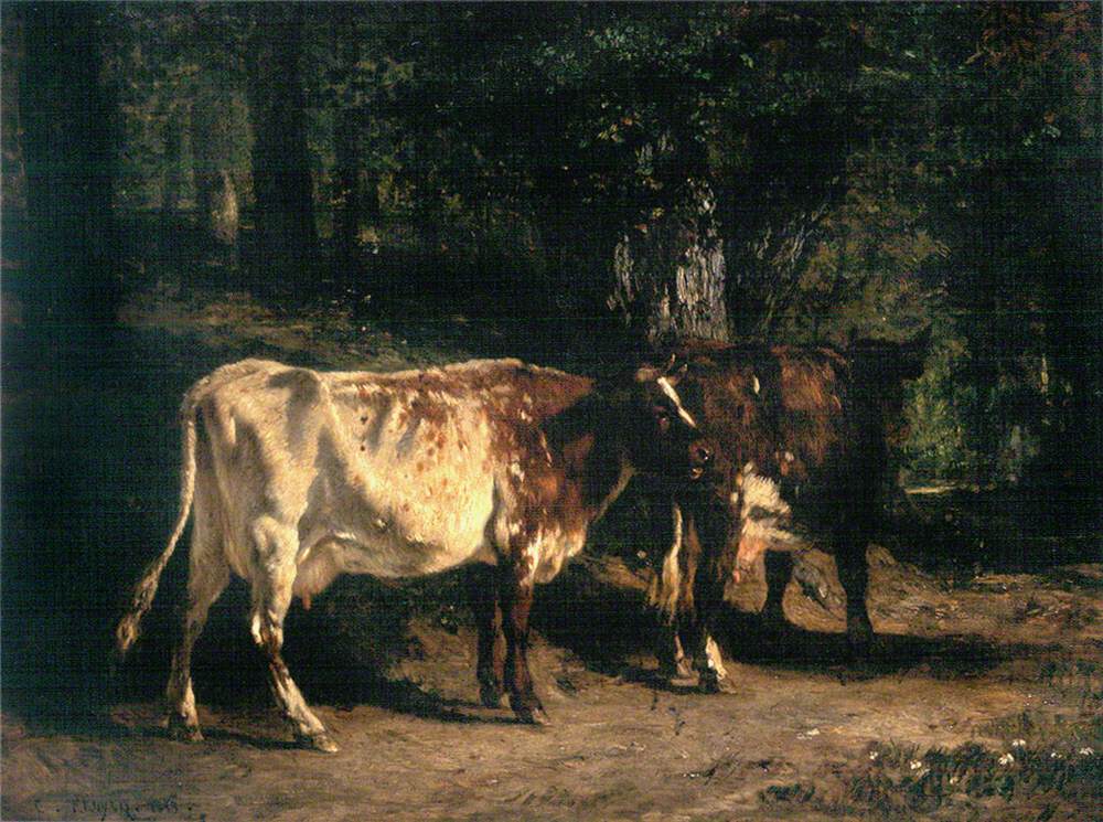 Vaches au pâturage - Constant Troyon
