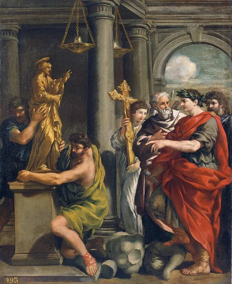 Constantin ordonnant la destruction des idoles païennes - Pietro da Cortona image 1 tableau peint à l’huile sur toile