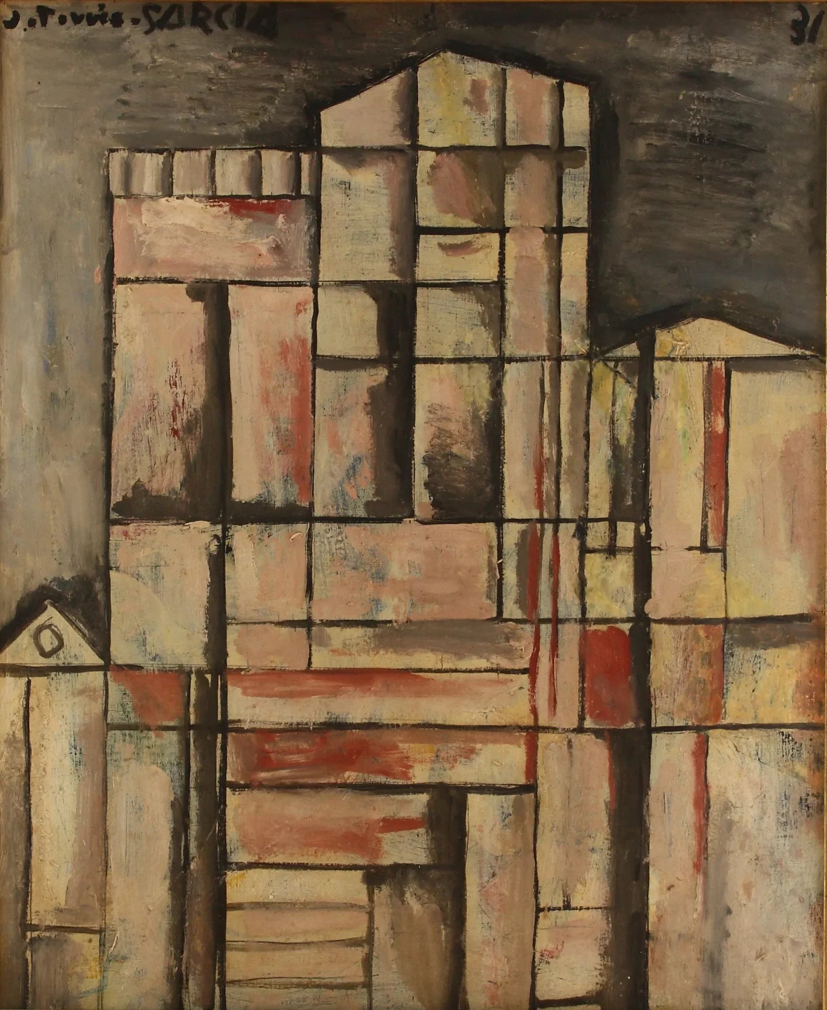 construction de cathédrale - Joaquín Torres García image 1 reproduction d’œuvre d’art à l’huile