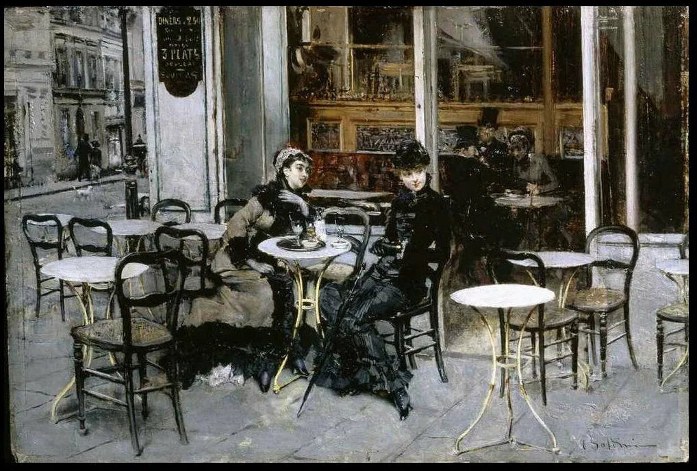 Conversation au café - Giovanni Boldini image 1 reproduction artisanale de tableau