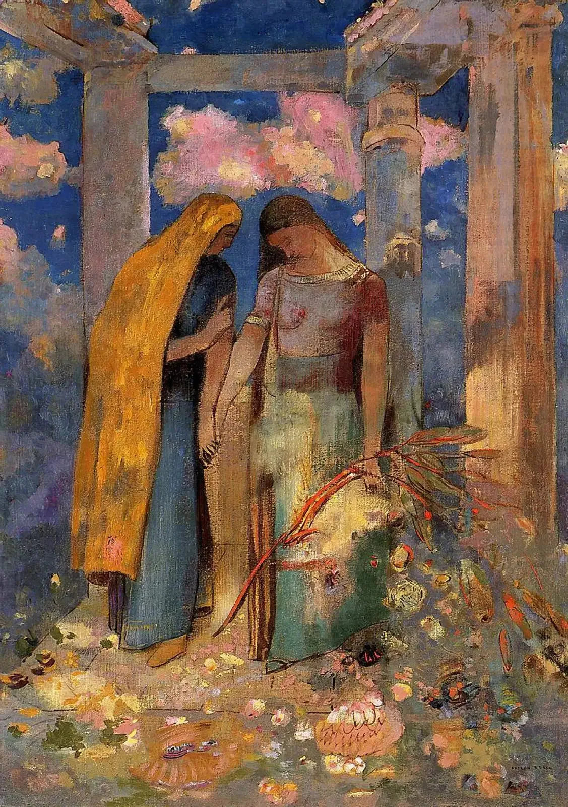 Conversation mystique - Odilon Redon image 1 copie de tableau peinte à la main