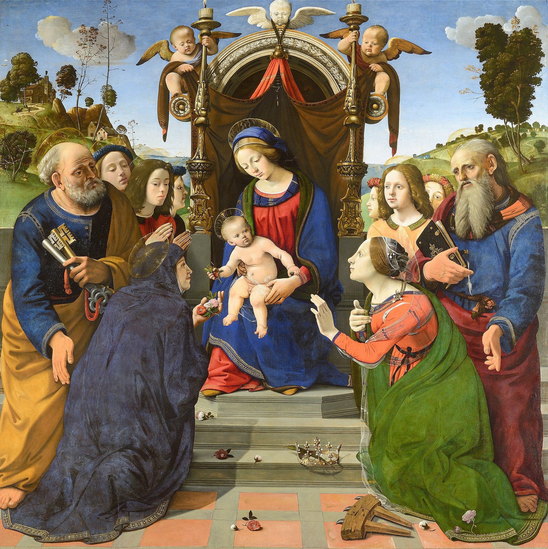 Conversation sacrée Del Pugliese - Piero di Cosimo image 1 reproduction artisanale de tableau