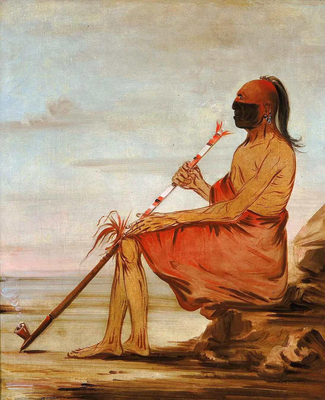 Coo-coo-coo, le hibou, un vieux chef - George Catlin image 1 copie peinte à la main à l’huile