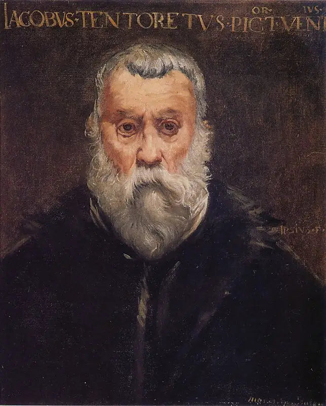 Copie du portrait du Tintoret par lui-même - Édouard Manet image 1 copie de tableau peinte à la main
