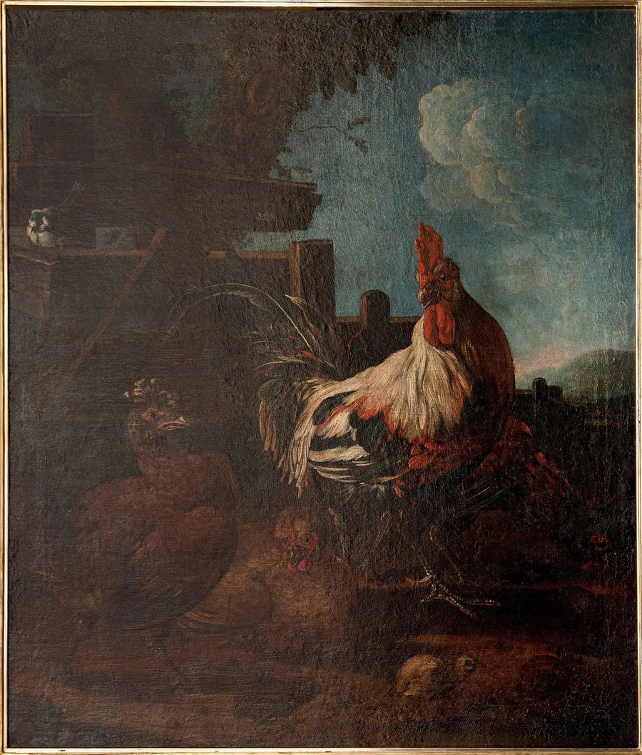 Coq avec poules et poulets - Melchior de Hondecoeter