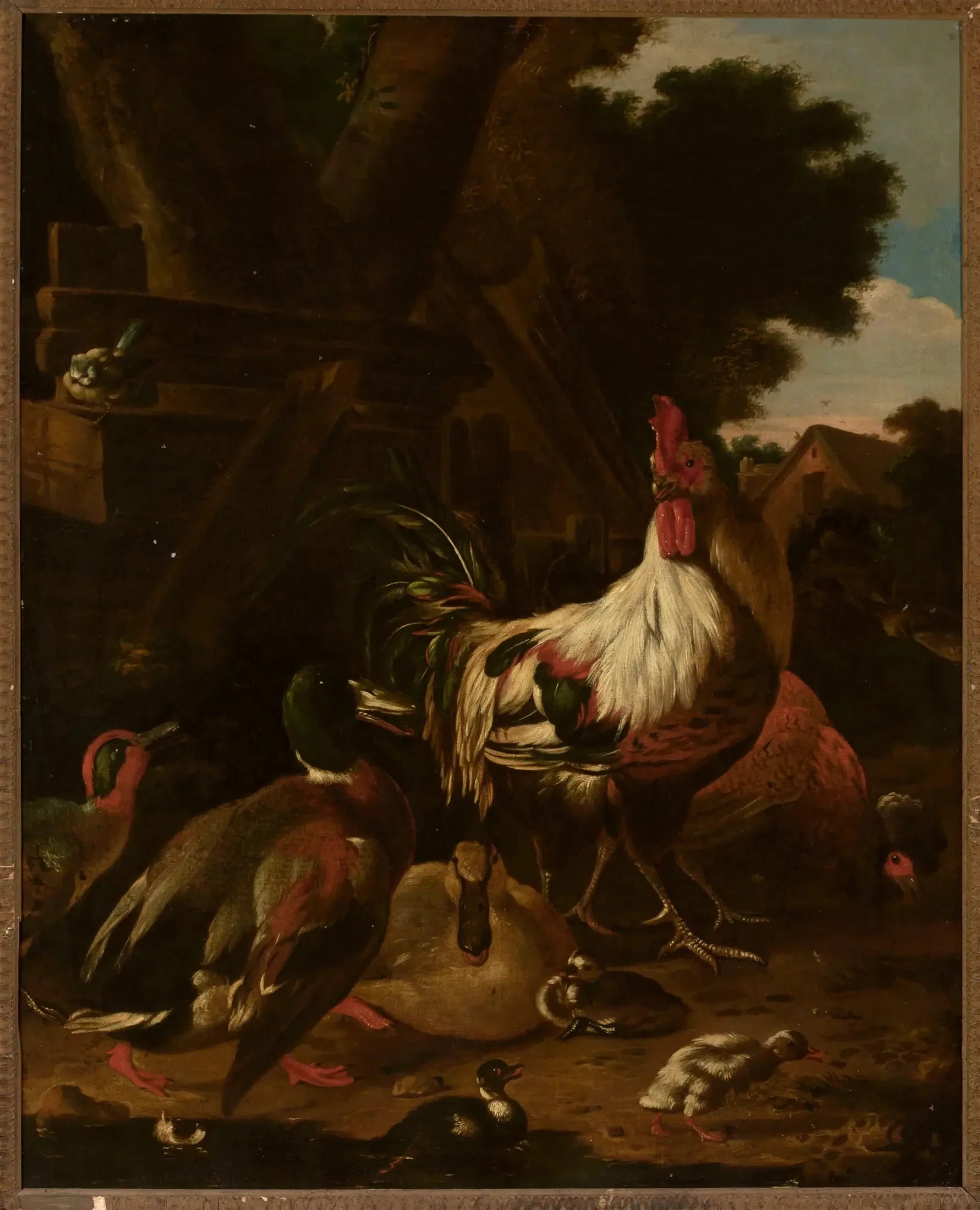 Coq et canards - Melchior de Hondecoeter image 1 copie peinte à la main à l’huile