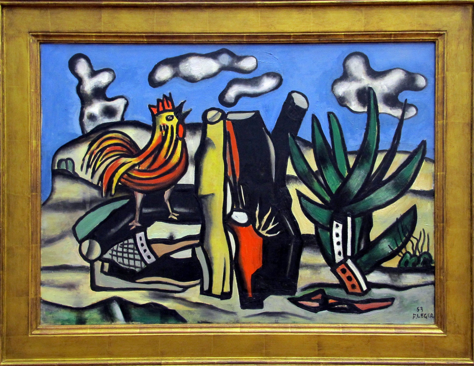 Coq rouge et ciel bleu - Fernand Léger image 1 reproduction de peinture à l’huile