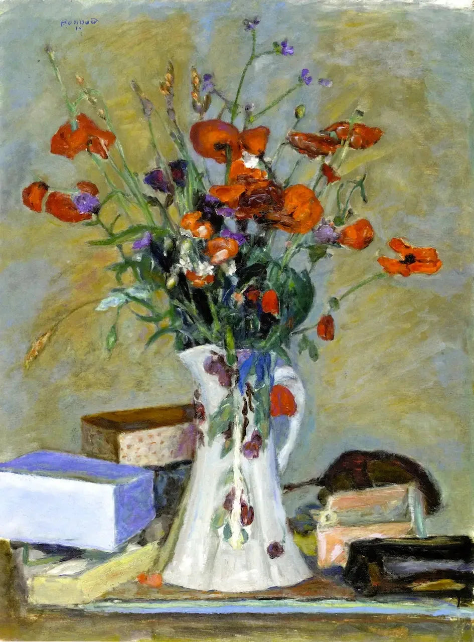 Coquelicots et graminées - Pierre Bonnard image 1 copie peinte à la main à l’huile