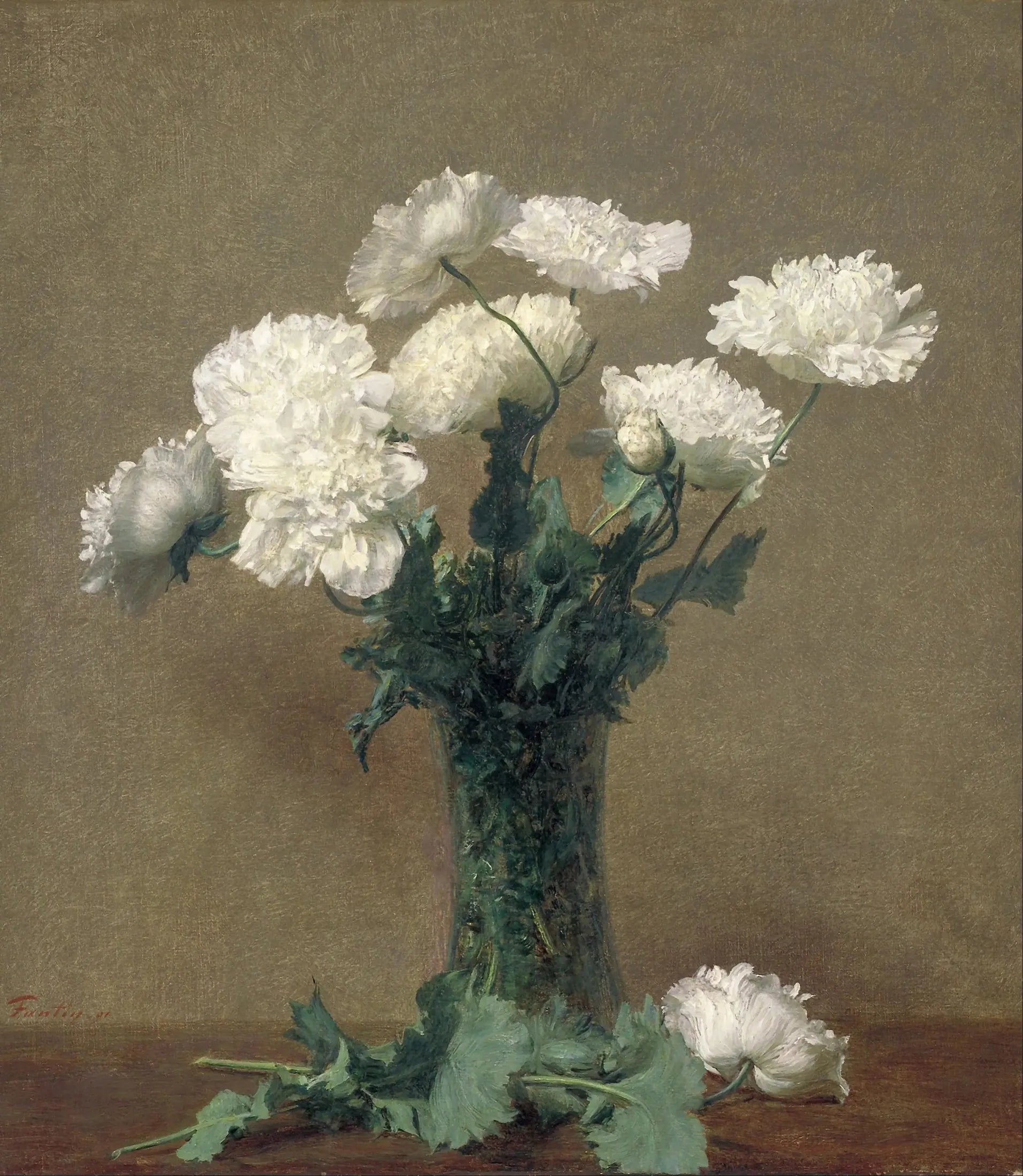 Coquelicots - Henri Fantin-Latour image 1 copie peinte à la main à l’huile