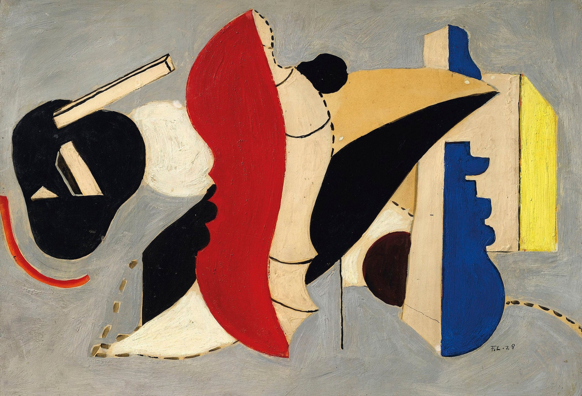 Coquillage rouge - Fernand Léger image 1 reproduction artisanale de tableau
