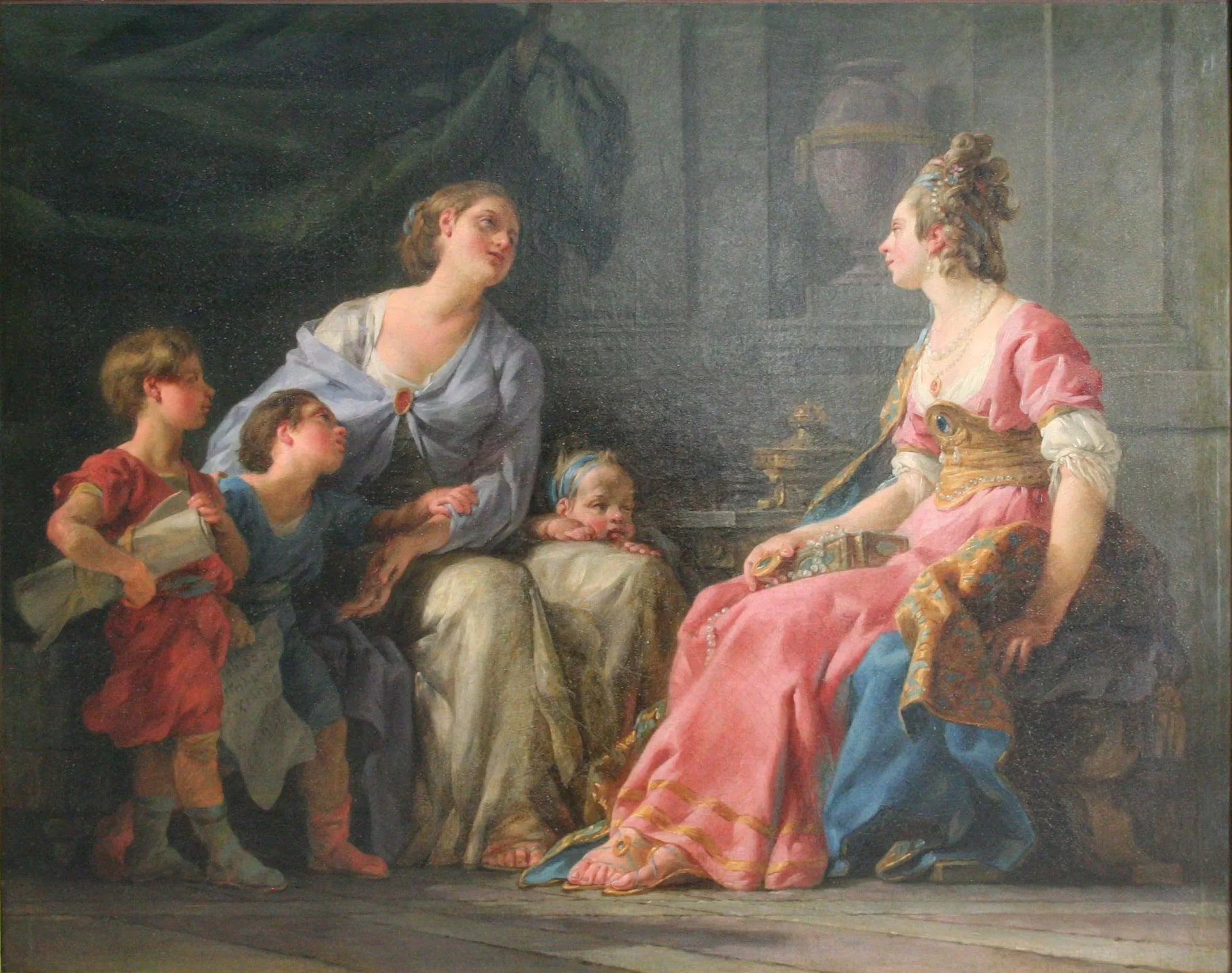 Cornélie, mère des Gracques - Noël Hallé image 1 reproduction artisanale de tableau