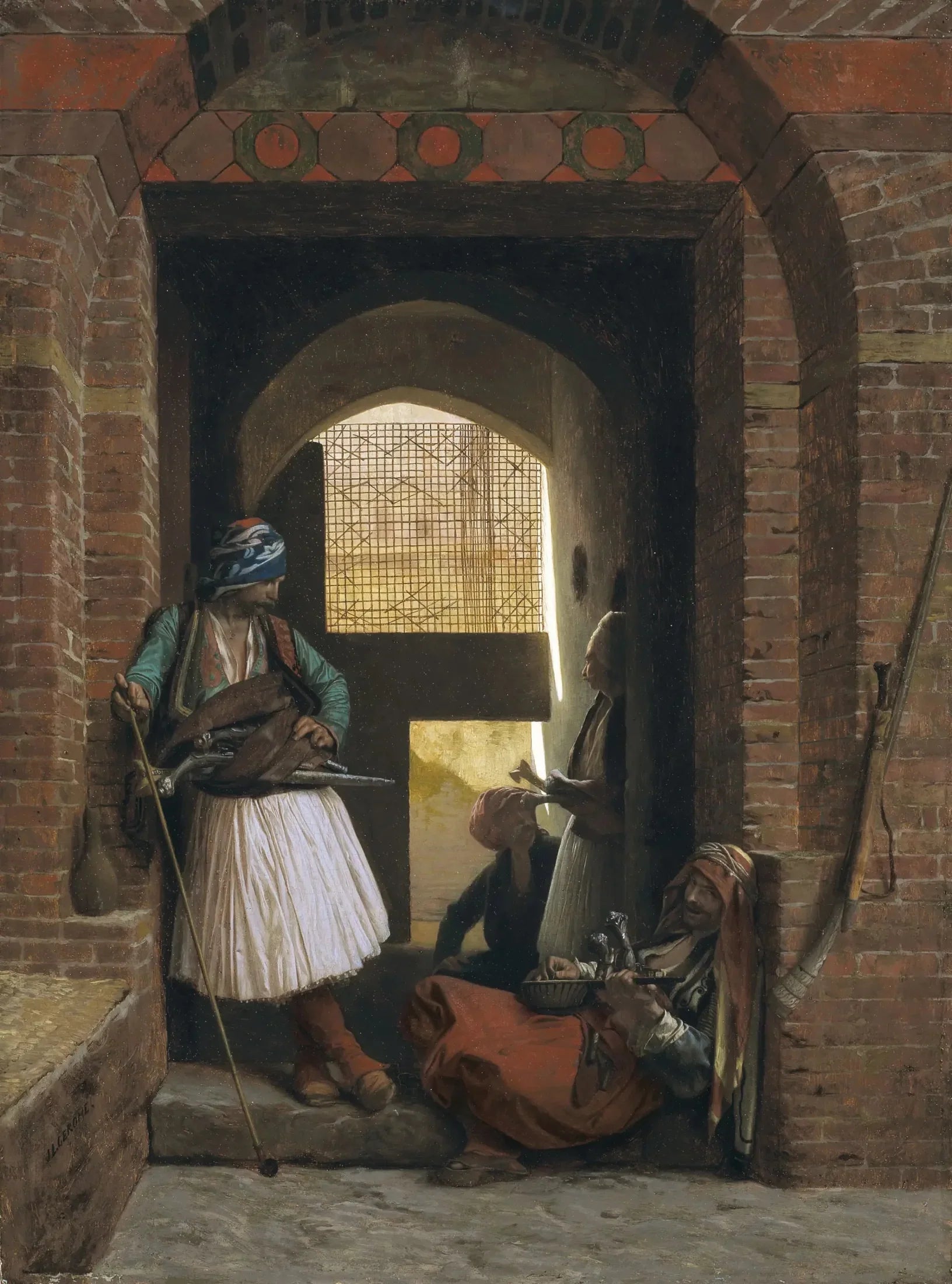 Corps de garde d'arnautes au Caire - Jean-Léon Gérôme image 1 reproduction de peinture à l’huile