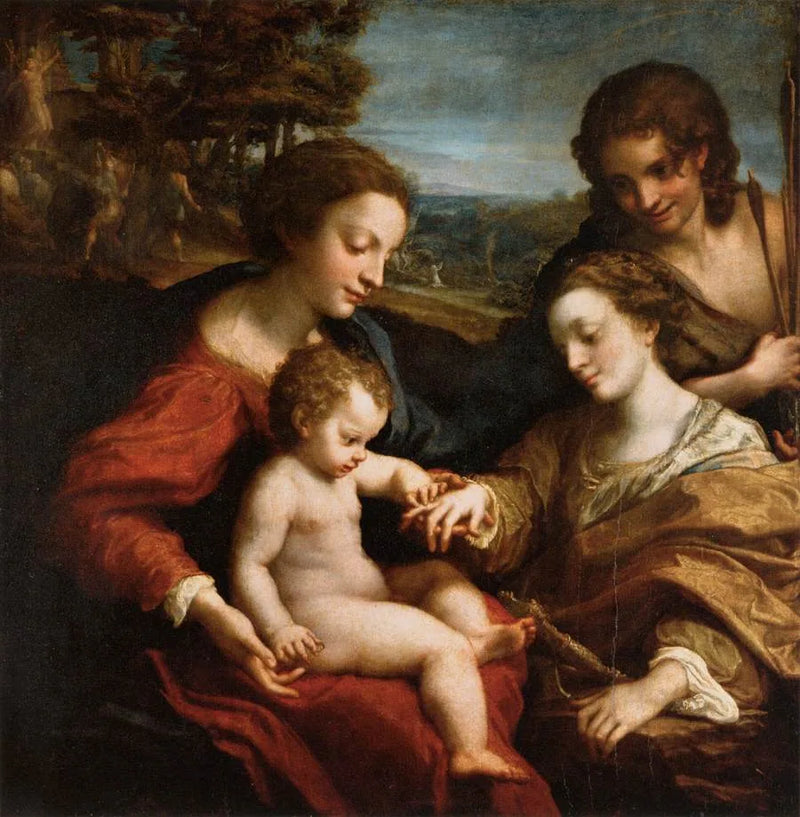 Le Mariage mystique de sainte Catherine avec saint Sébastien - Corrège