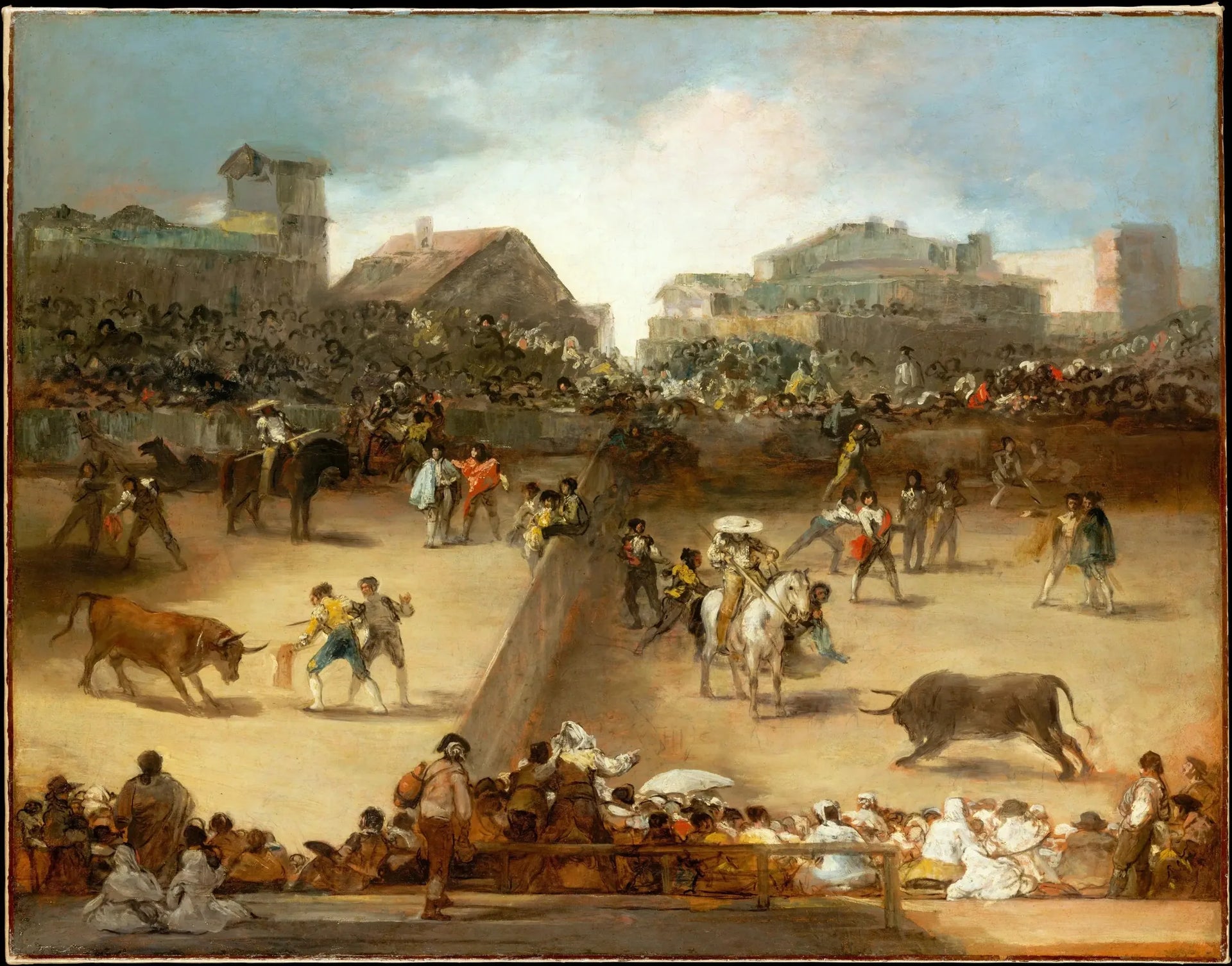Corrida dans l'arène divisée - Francisco de Goya image 1 reproduction de peinture à l’huile
