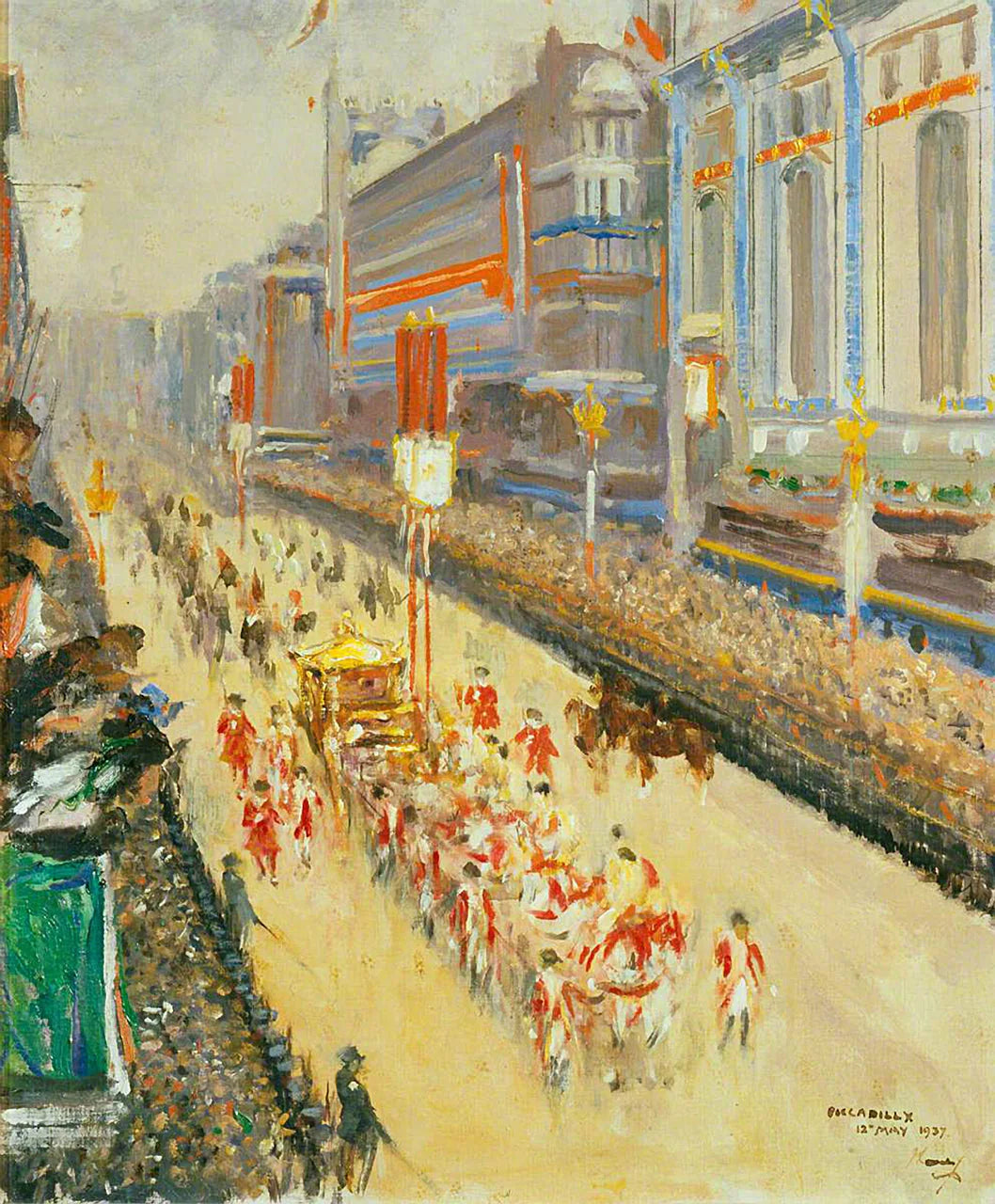 Cortège du couronnement, Piccadilly, 12 mai 1937 - John Lavery image 1 reproduction d’œuvre d’art à l’huile