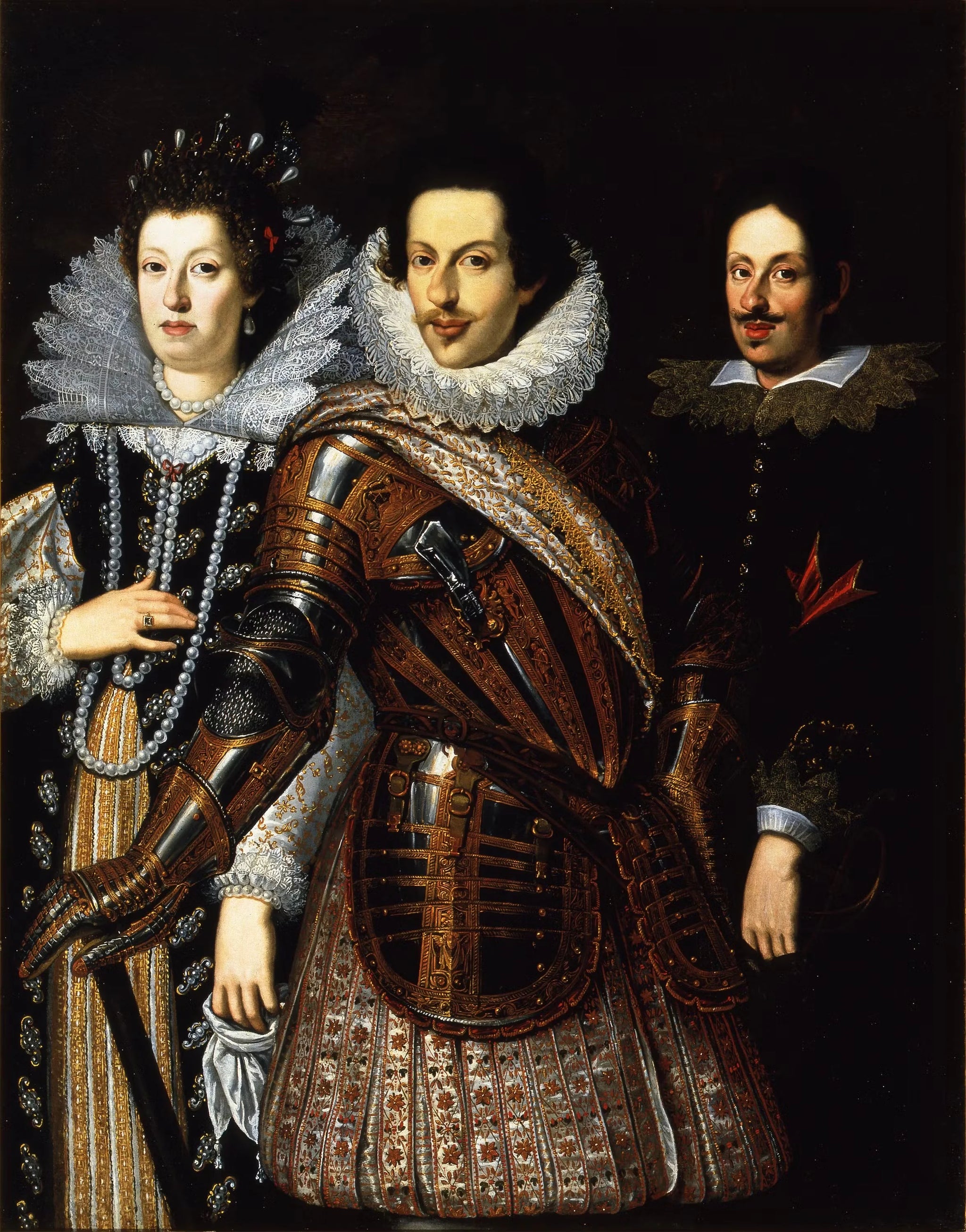 Cosme II de Médicis avec son épouse Marie-Madeleine d'Autriche et leur fils Ferdinand II - Justus Sustermans