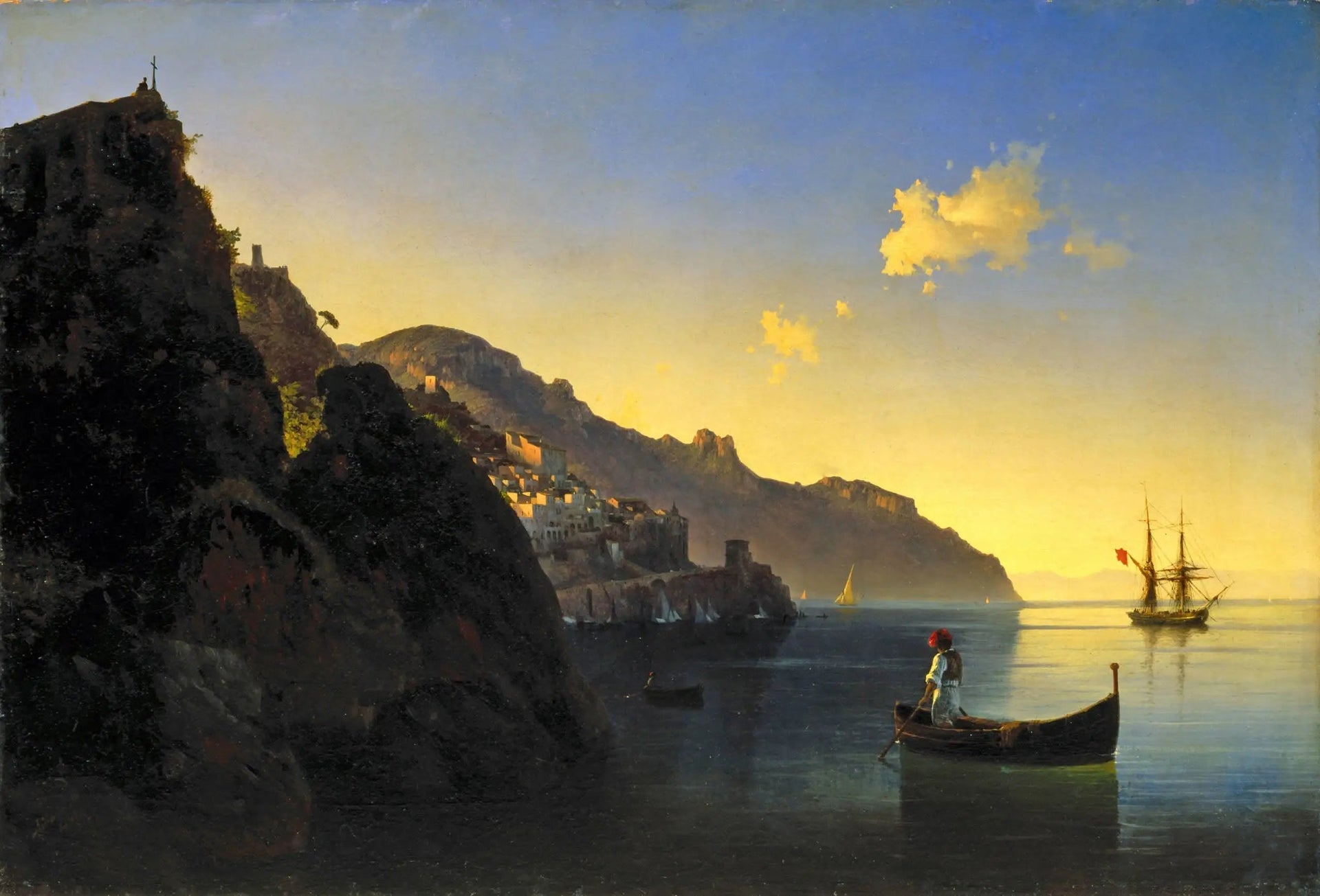 Côte amalfitaine - Ivan Aïvazovski image 1 copie de tableau peinte à la main