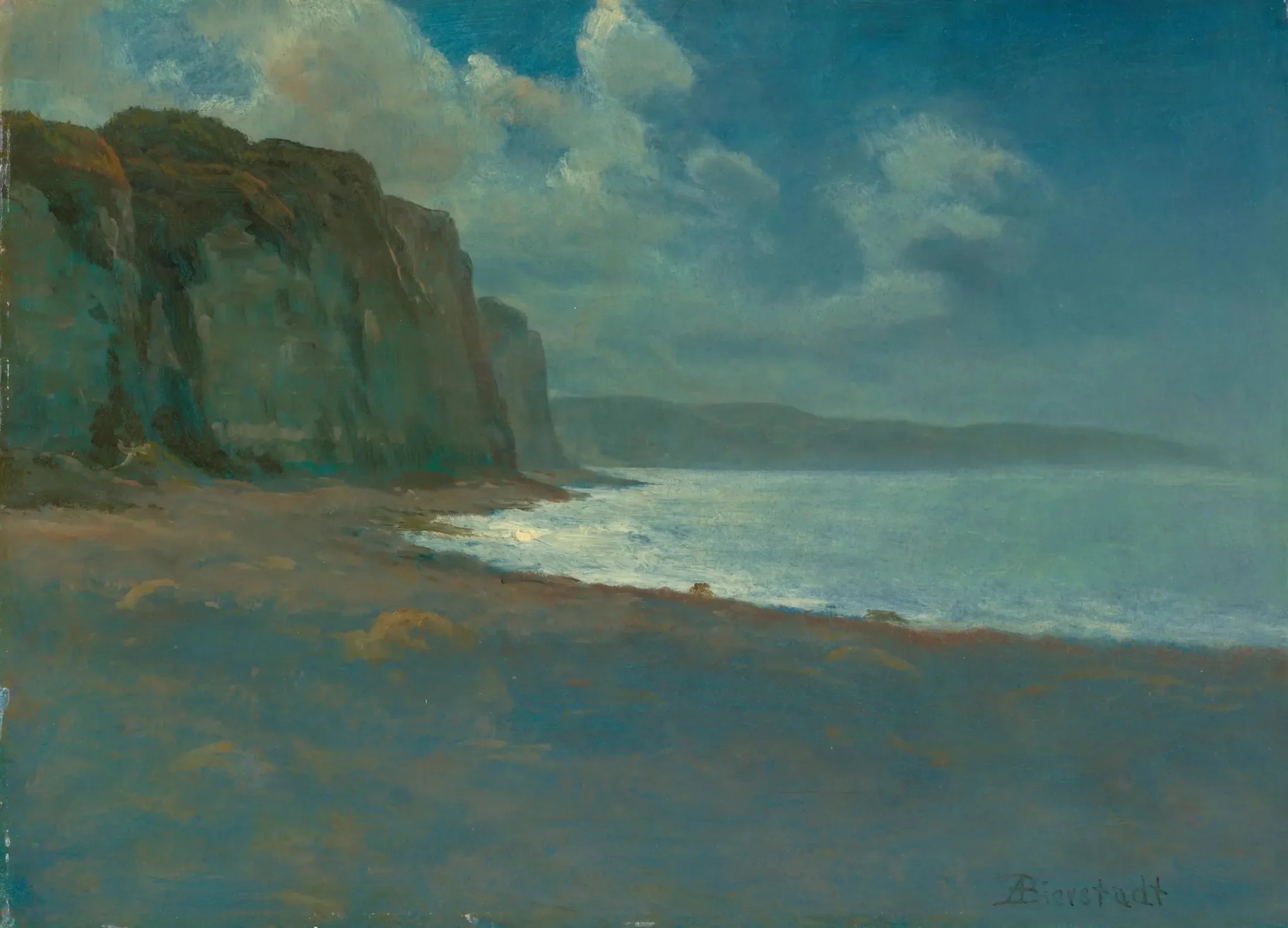 Côte du comté de San Mateo - Albert Bierstadt image 1 tableau peint à l’huile sur toile