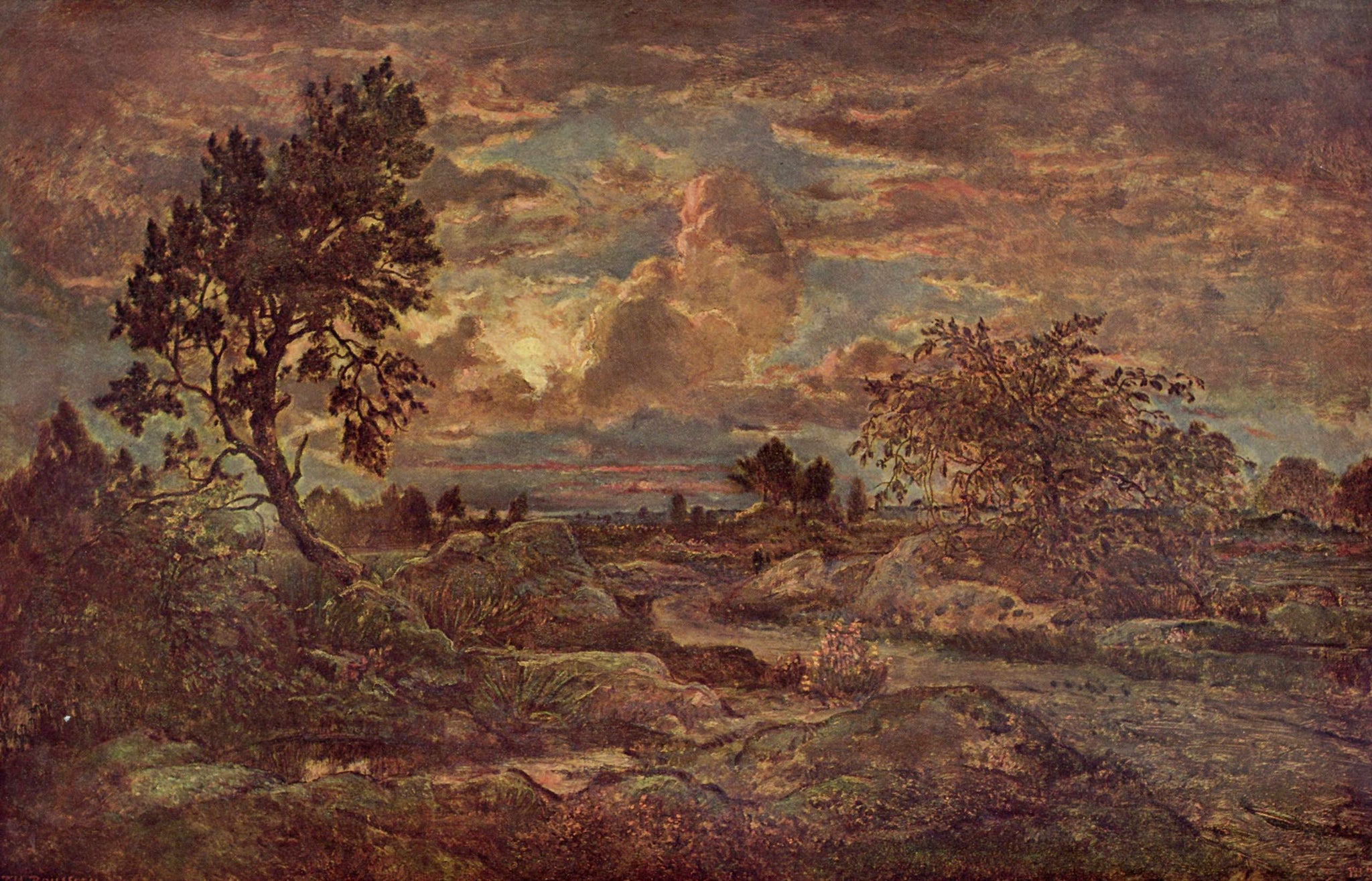 Couchant près d'Arbonne - Théodore Rousseau image 1 copie peinte à la main à l’huile
