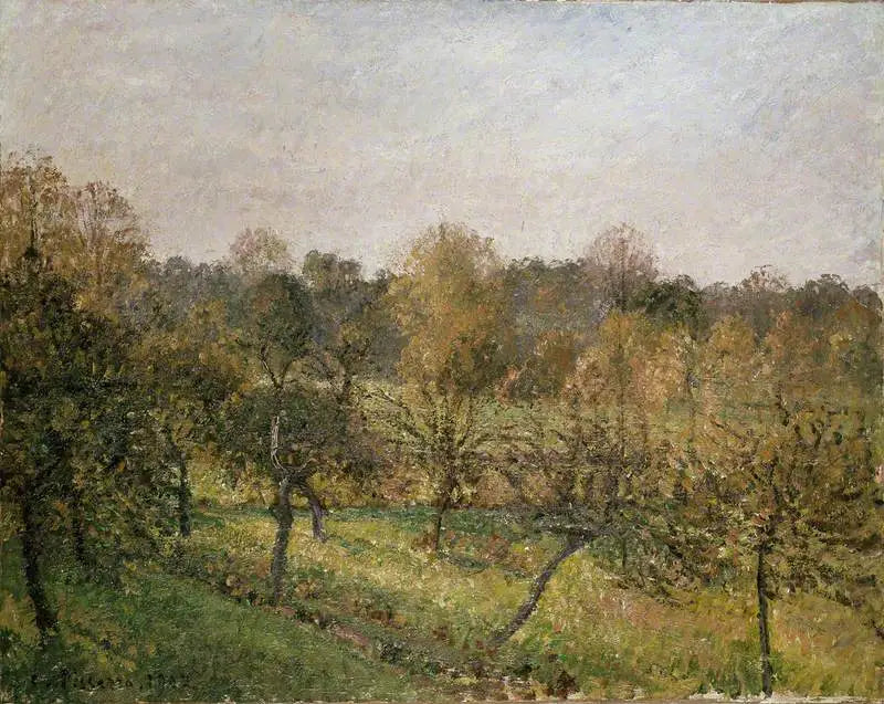 Coucher de soleil à Éragny-sur-Epte, automne - Camille Pissarro image 1 tableau peint à l’huile sur toile