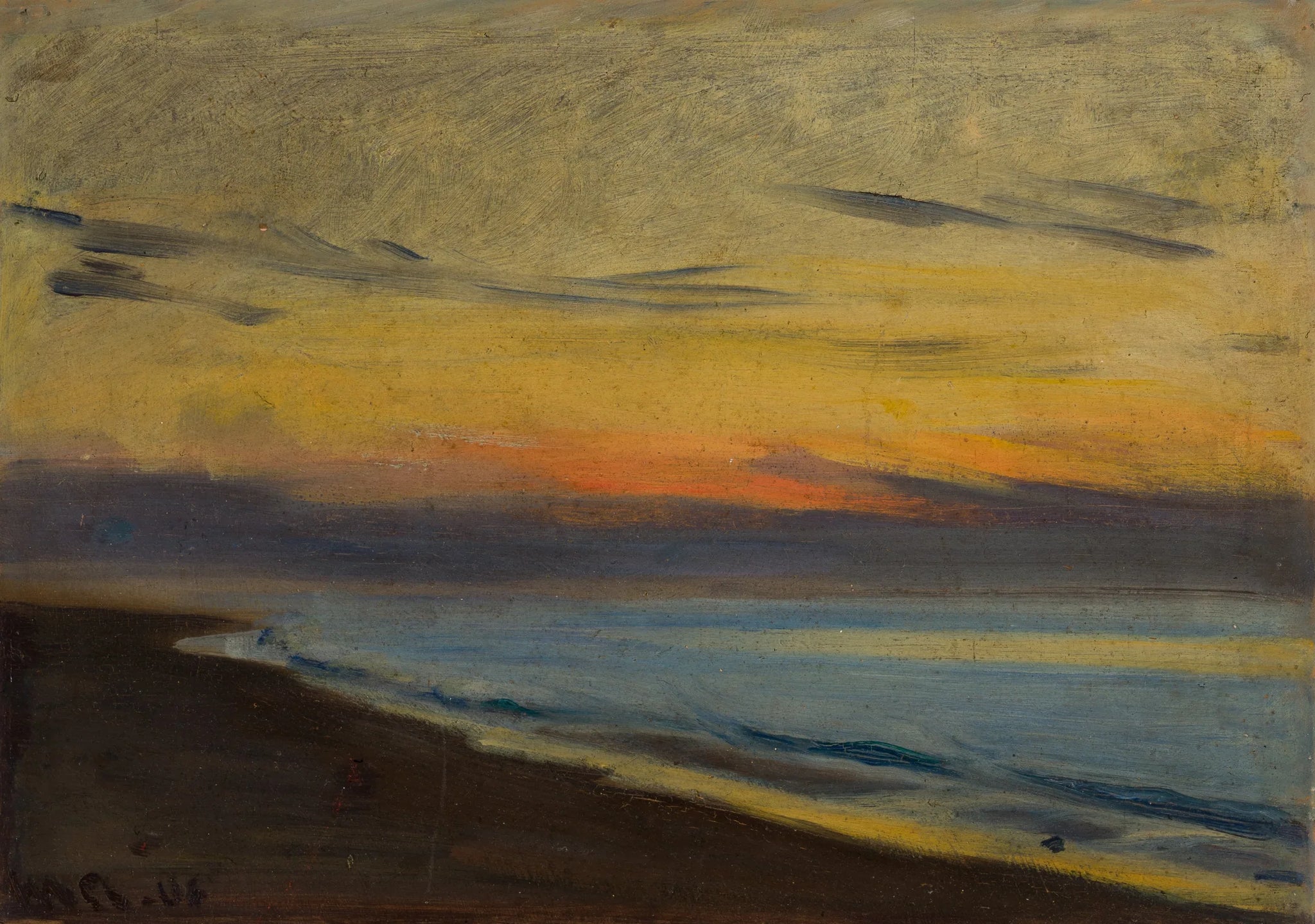 Coucher de soleil à Skagen - Michael Peter Ancher image 1 reproduction artisanale de tableau