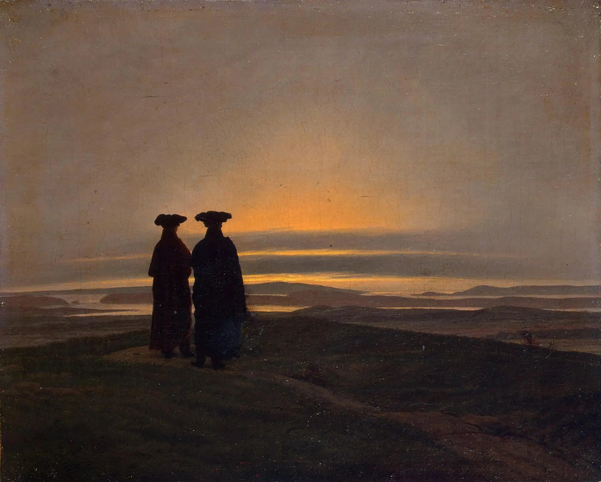 Coucher de soleil - Caspar David Friedrich image 1 reproduction d’œuvre d’art à l’huile