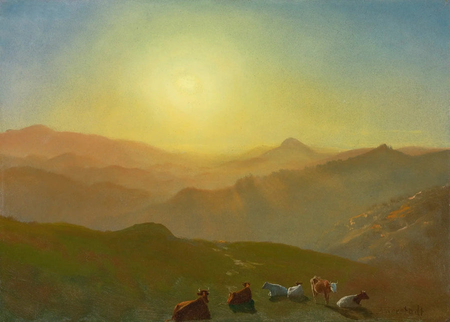 Coucher de soleil, Clay Street Hill, San Francisco - Albert Bierstadt