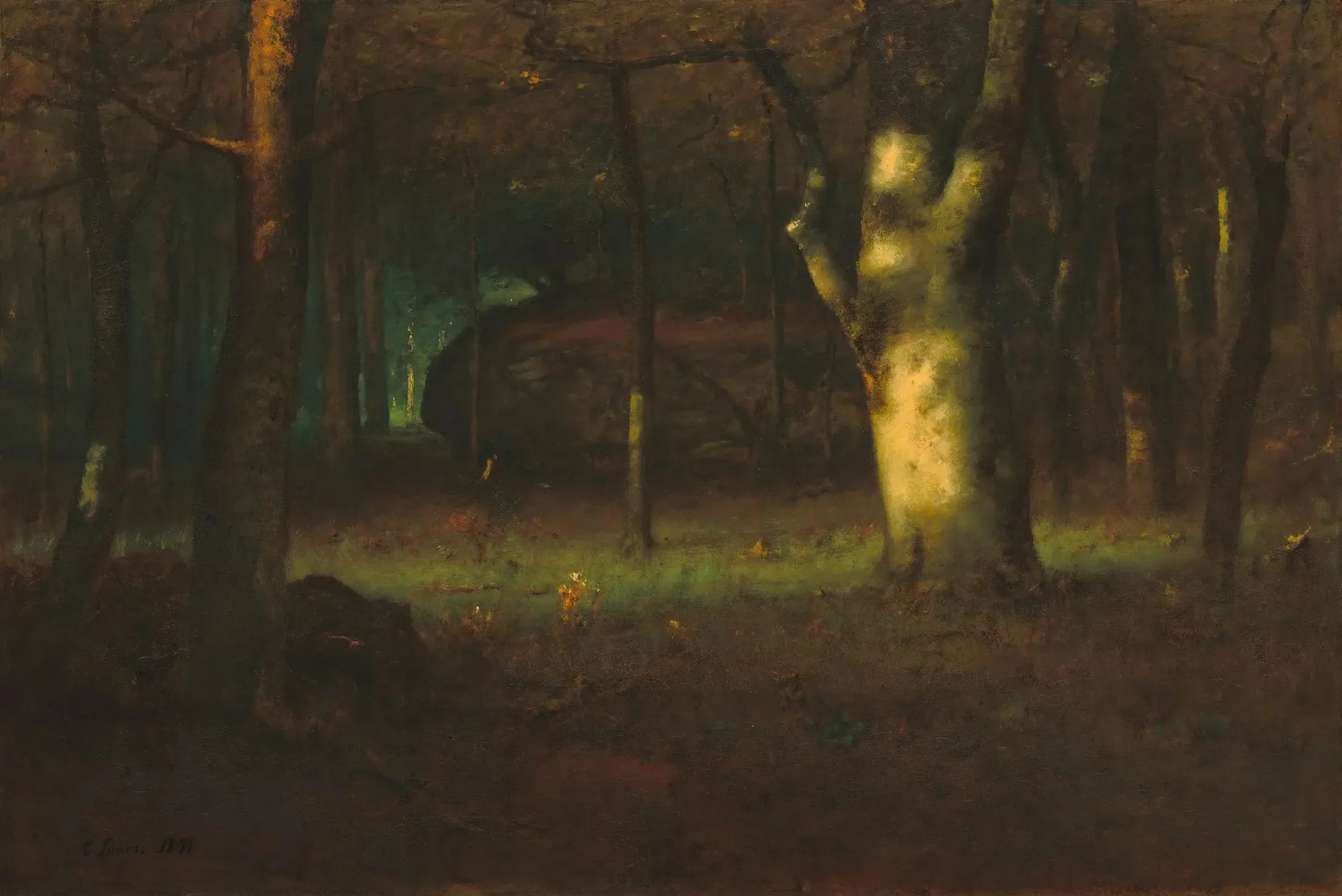 Coucher de soleil dans les bois - George Inness image 1 reproduction artisanale de tableau