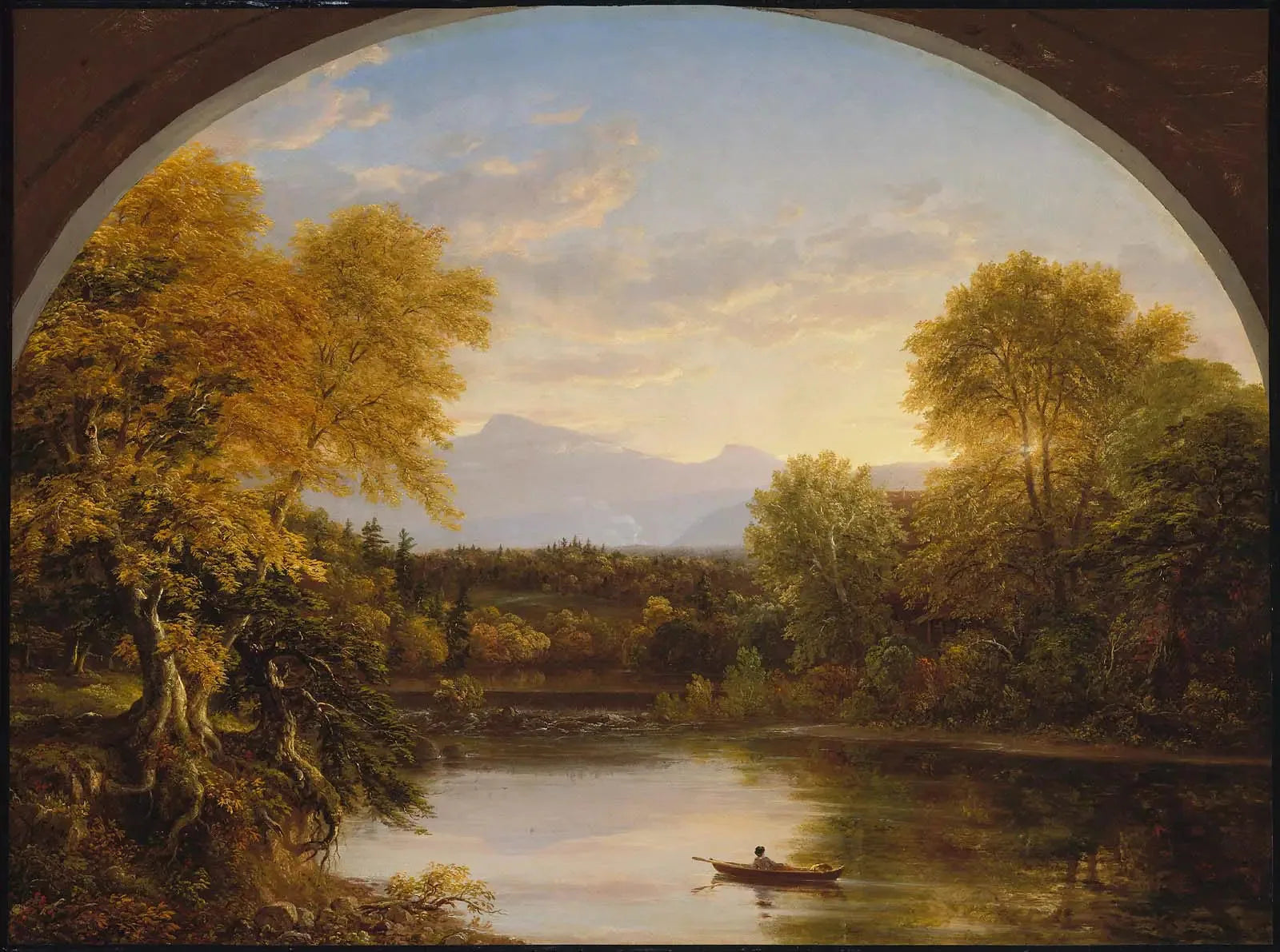 Coucher de soleil dans les Catskills - Thomas Cole image 1 reproduction artisanale de tableau