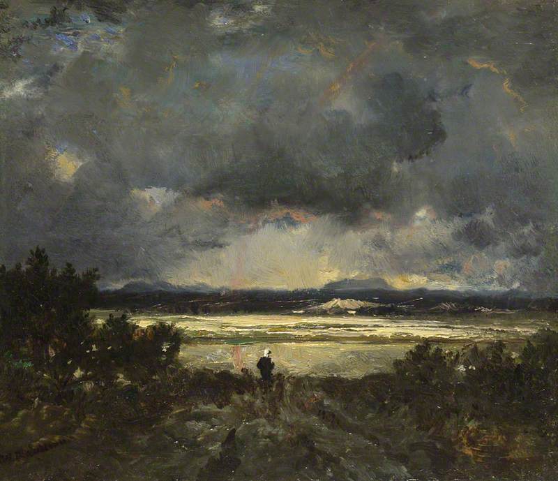 Coucher de soleil en Auvergne - Théodore Rousseau image 1 copie peinte à la main à l’huile