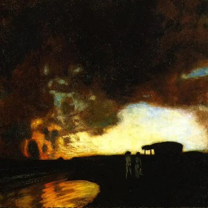 Coucher de soleil en mer - Franz Von Stuck image 1 tableau peint à l’huile sur toile