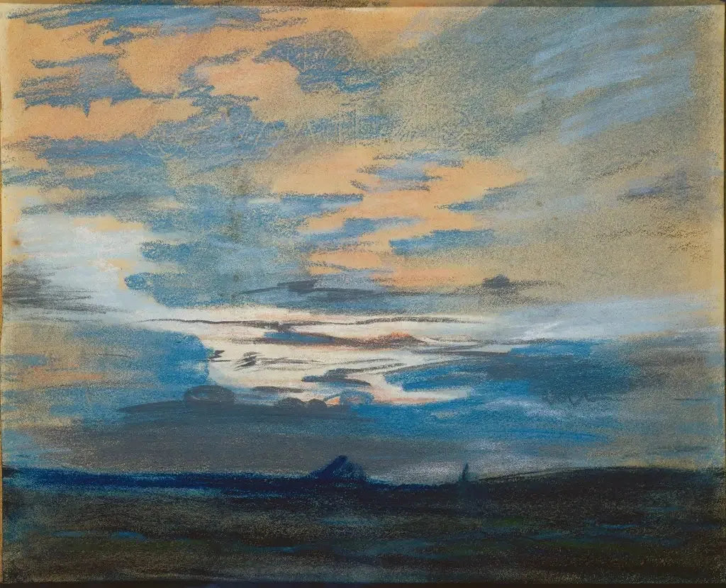 Coucher de soleil - Eugène Delacroix image 1 copie de tableau peinte à la main