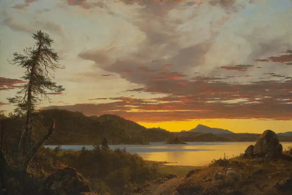 Coucher de soleil - Frederic Edwin Church image 1 copie de tableau peinte à la main